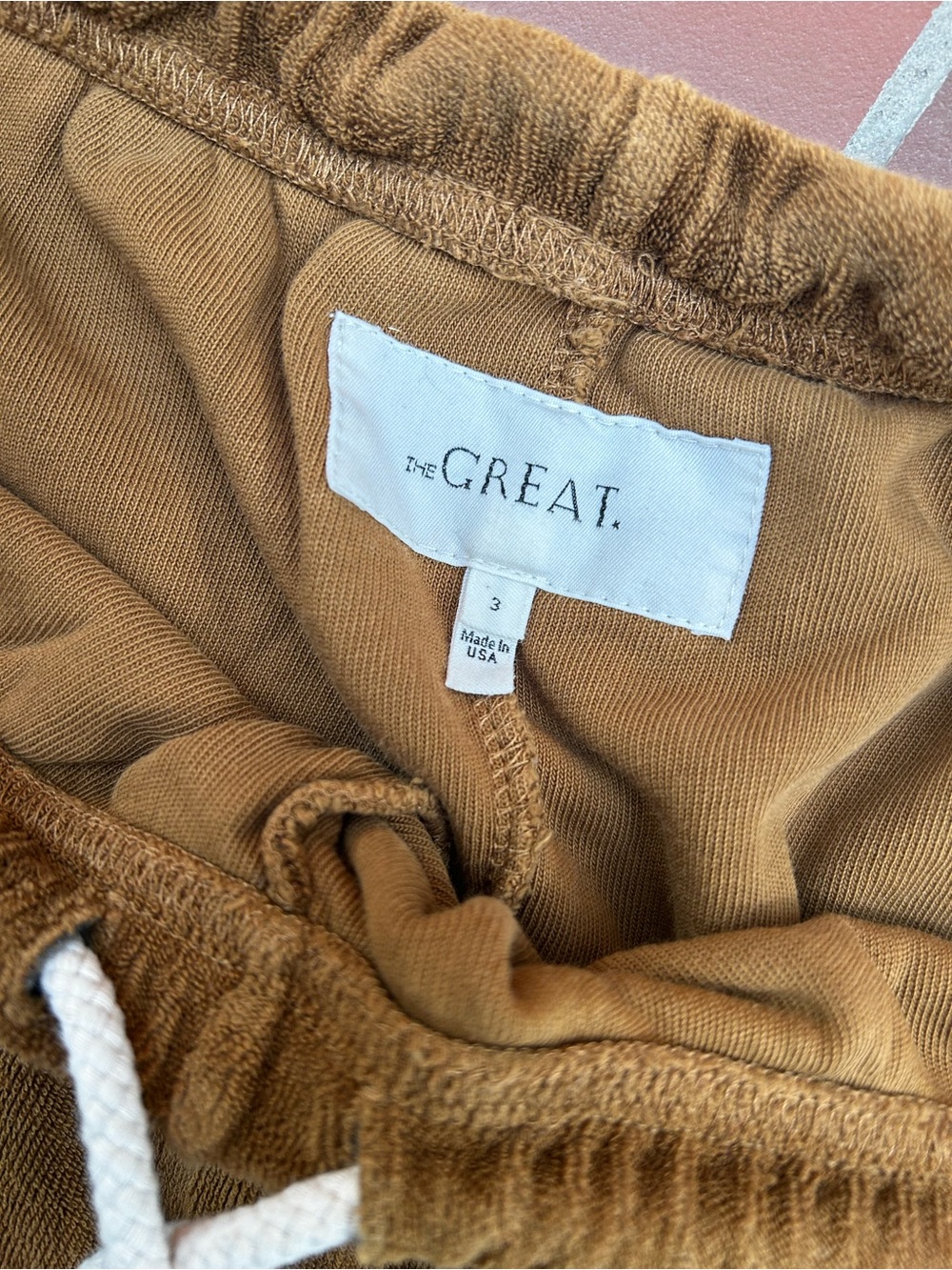 THE GREAT. Brown Terry Cloth Jogger Sweatpants - Picture 3 of 5
